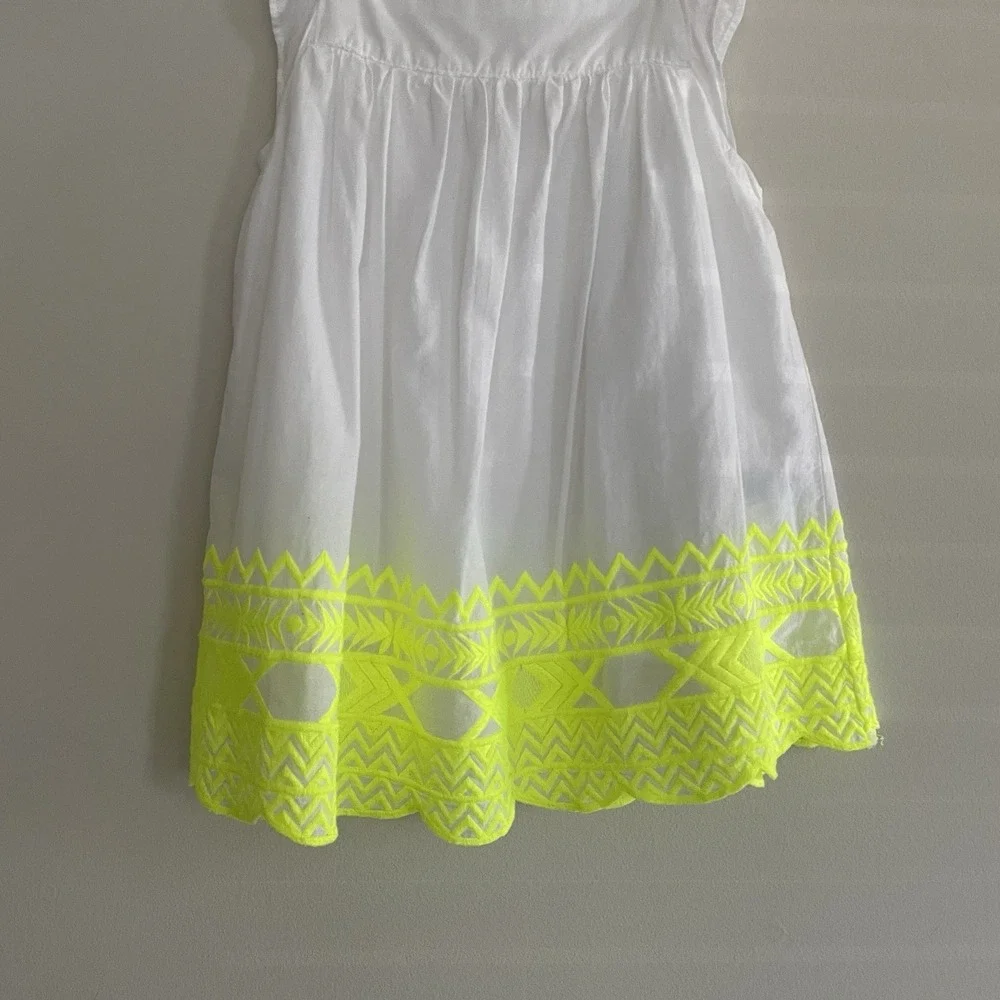 Girls Dresses‎ Set 3 White Floral Lemon Embroidered Ruffle Cap Sleeve Size 6/6x